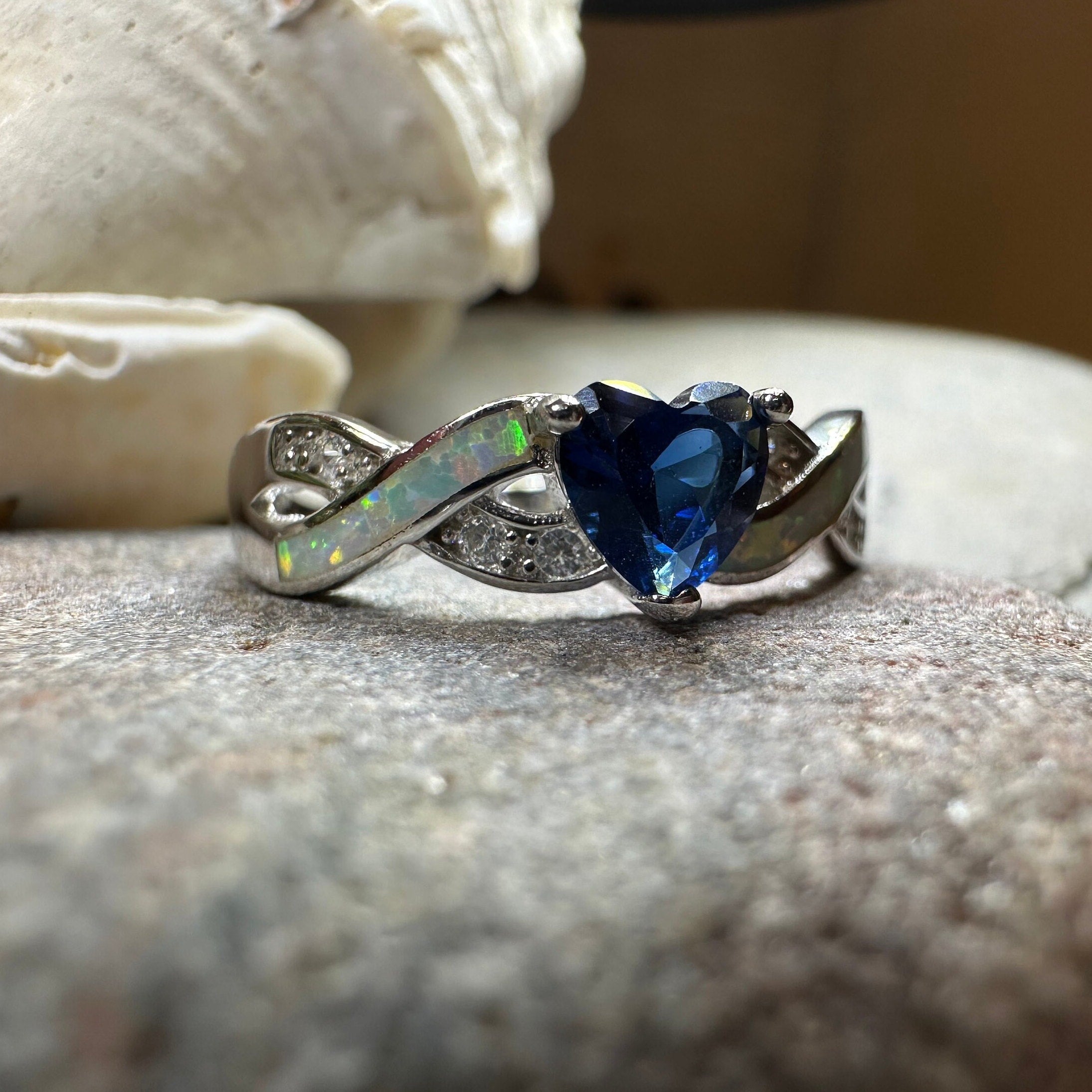 Geena Opal Celtic Ring