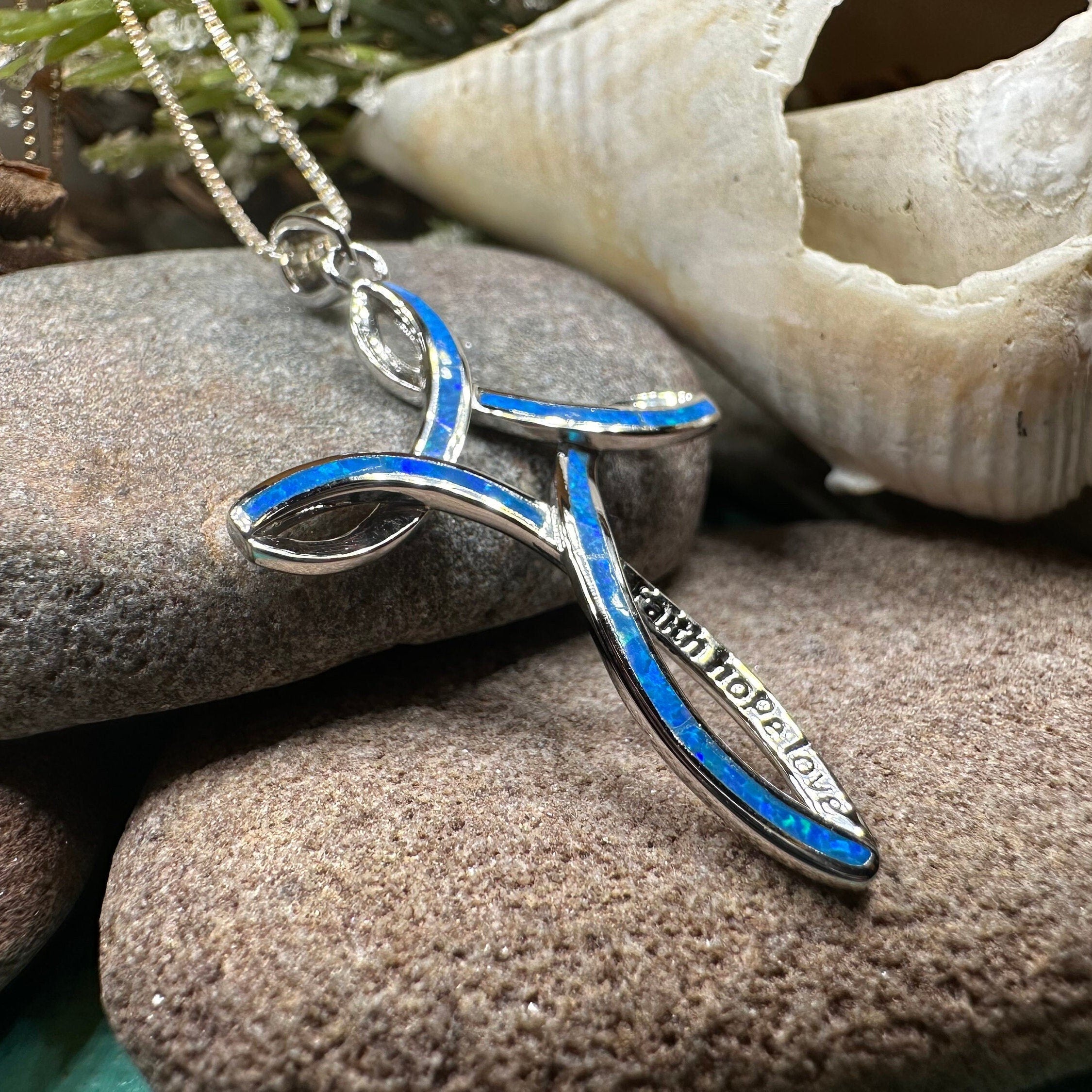 Faith Hope Love Celtic Cross Necklace