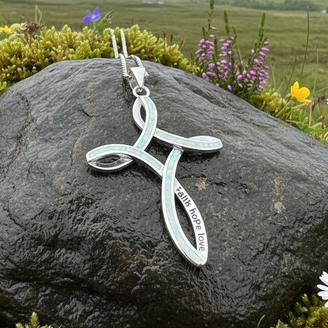 Faith Hope Love Celtic Cross Necklace