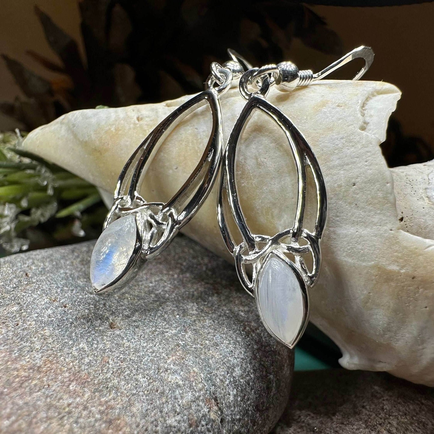 Lalvyna Trinity Knot Moonstone Earrings - 
