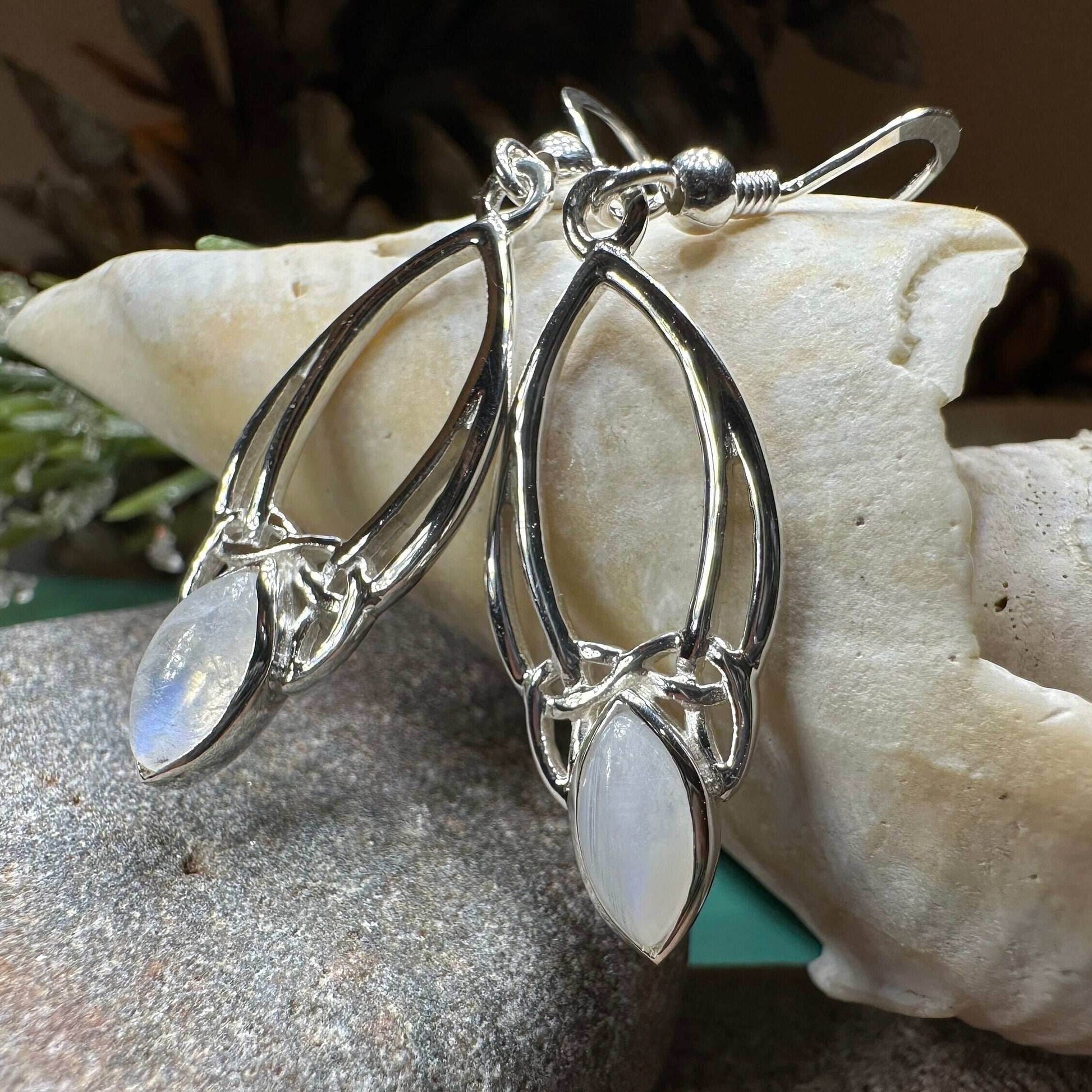 Lalvyna Trinity Knot Moonstone Earrings - 