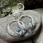 Clarion Trinity Knot Earrings - Blue Topaz
