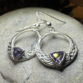Clarion Trinity Knot Earrings - Amethyst