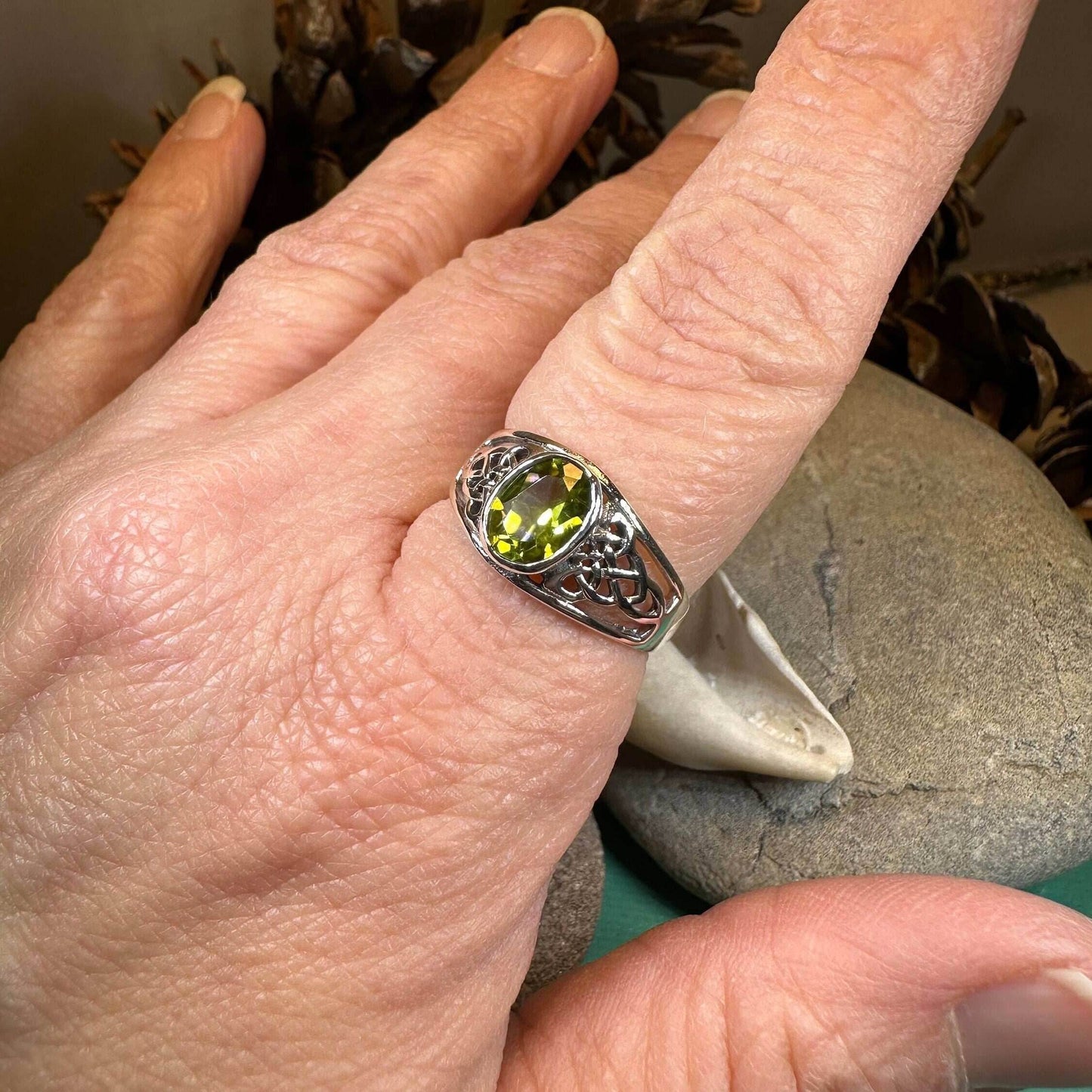 Coralina Celtic Knot Ring - 5 / Blue Topaz