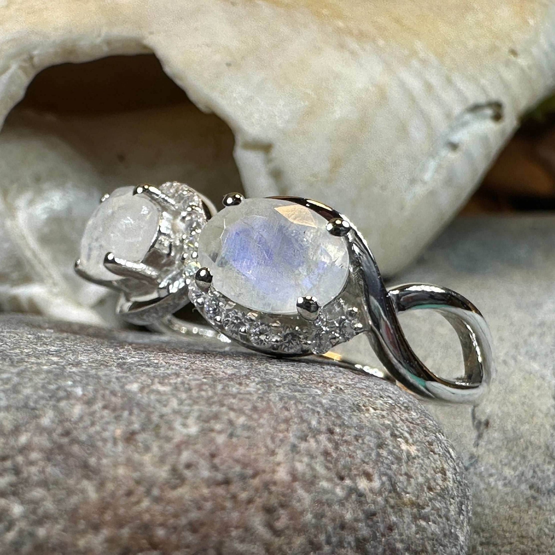 Moonstone Infinity Promise Ring - 10