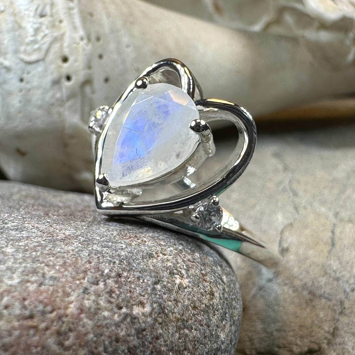 Wistful Moonstone Heart Ring - 6