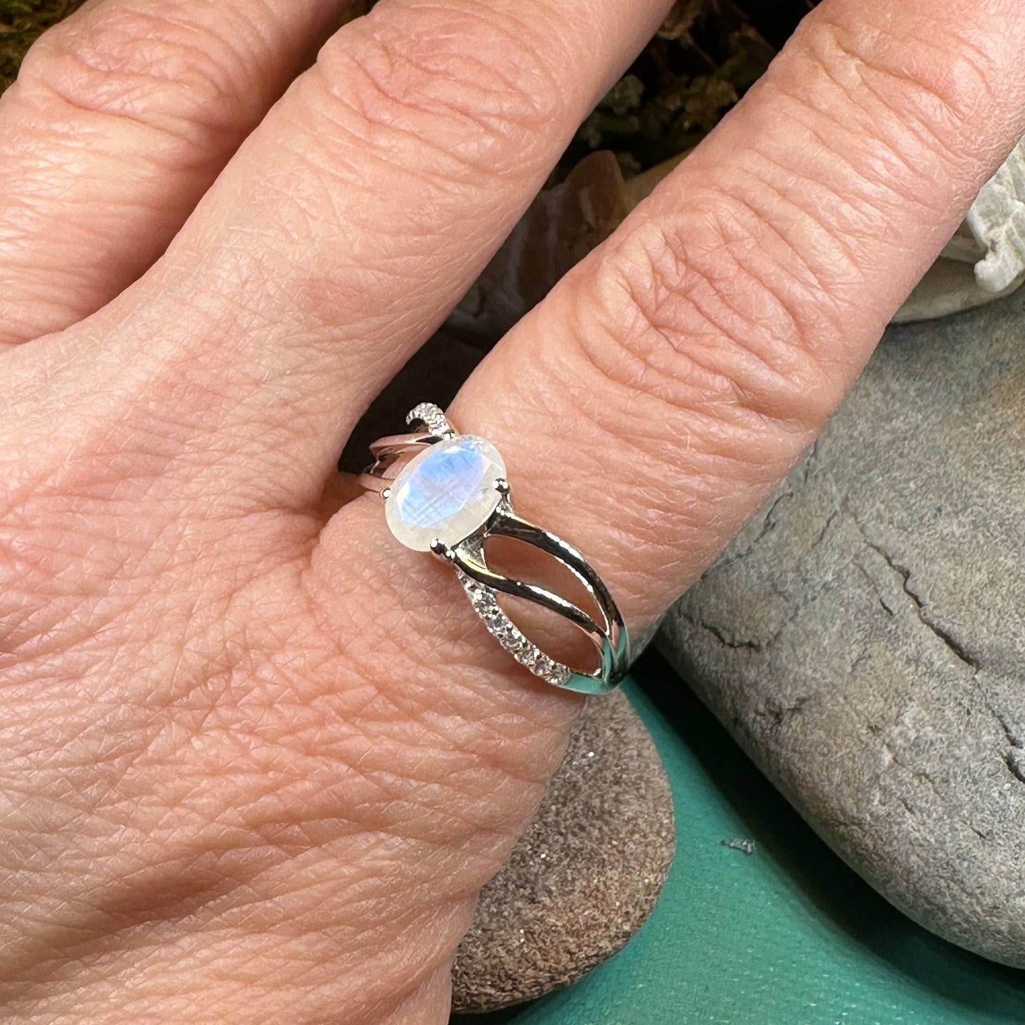 Snow Queen Moonstone Ring - 10