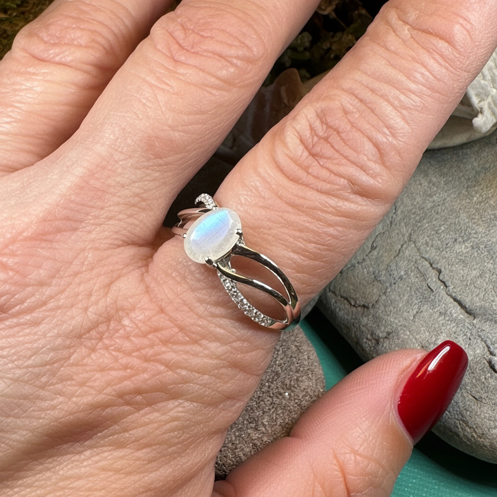 Snow Queen Moonstone Ring