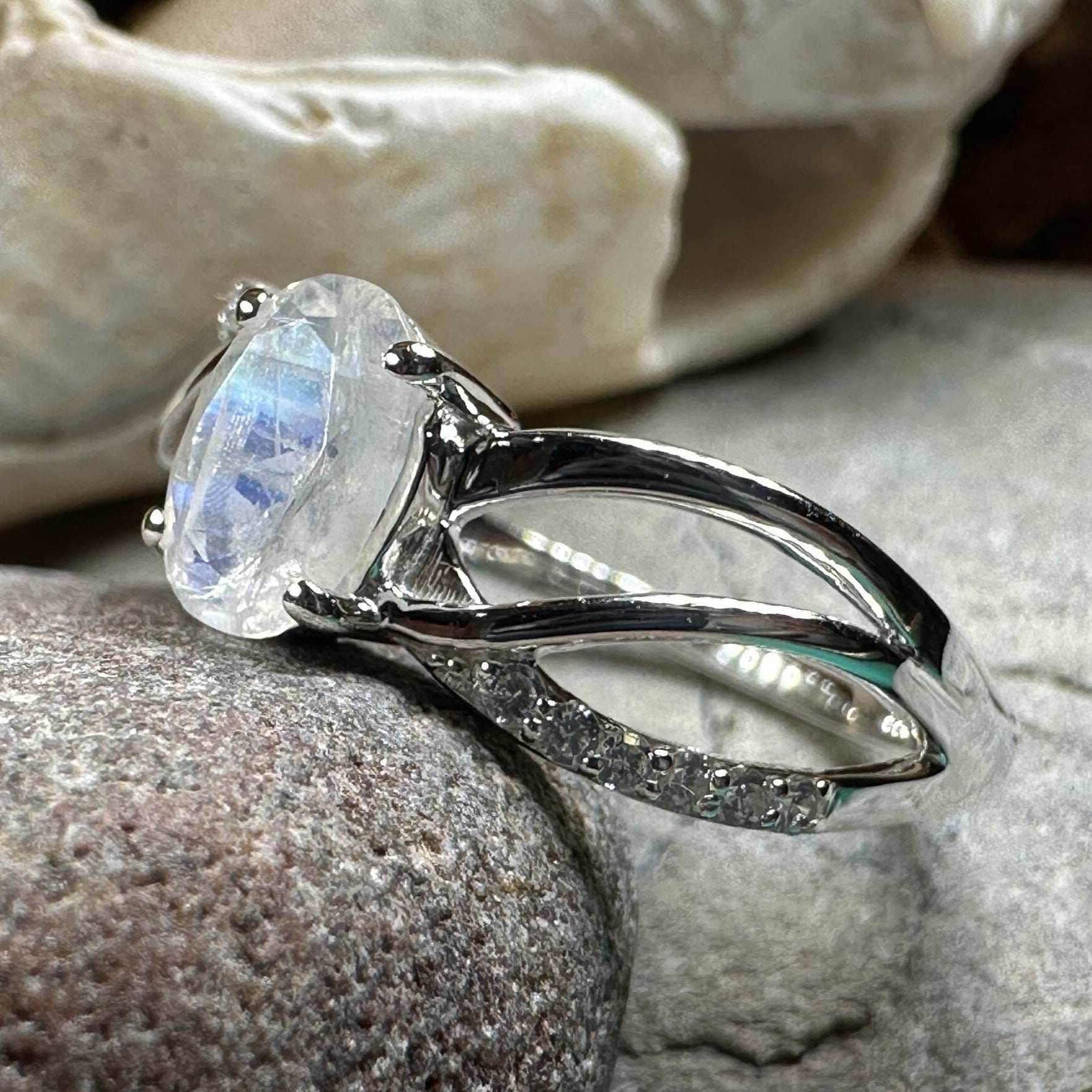 Snow Queen Moonstone Ring - 10