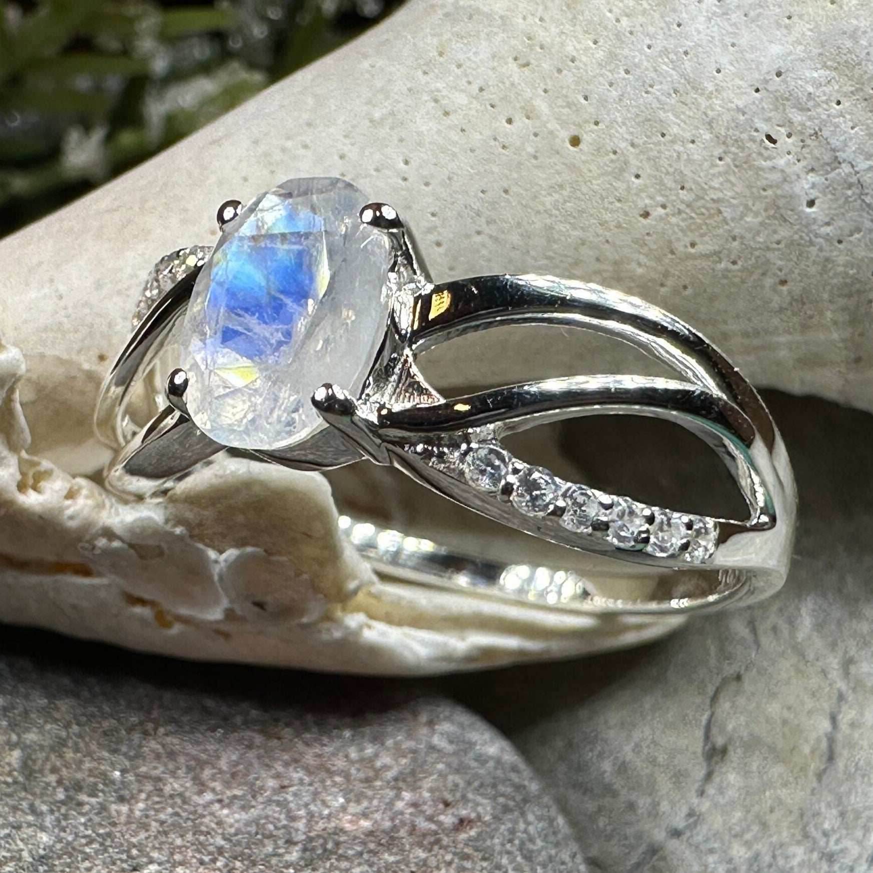Snow Queen Moonstone Ring - 10