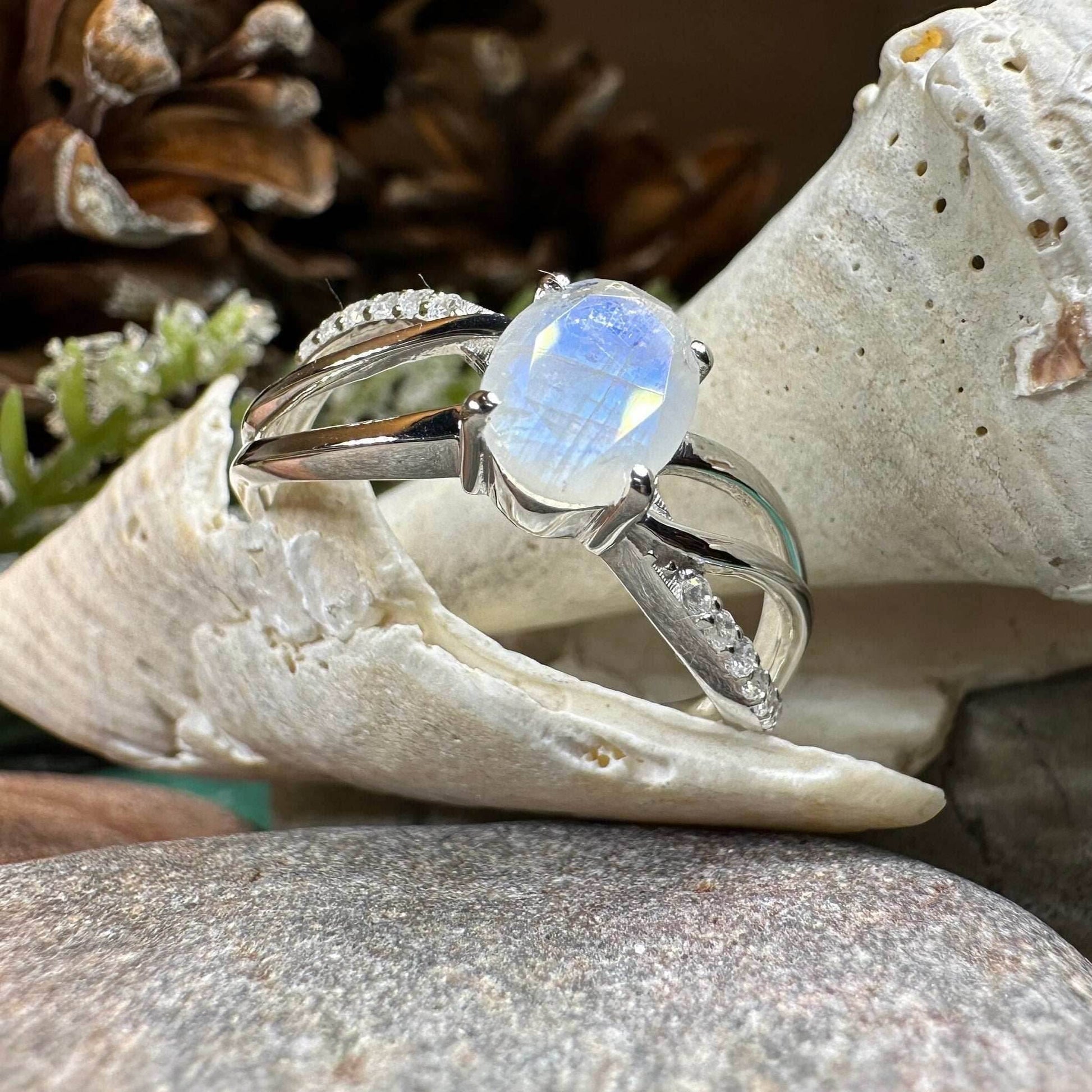 Snow Queen Moonstone Ring - 10