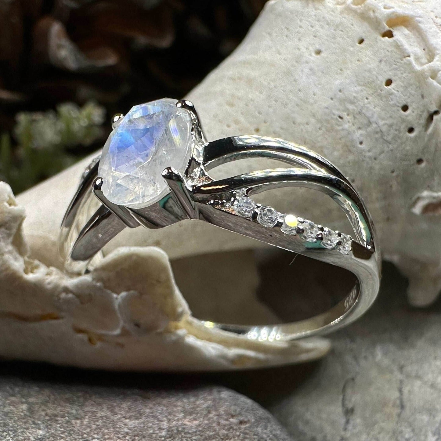 Snow Queen Moonstone Ring - 10