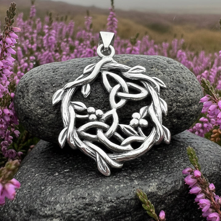 Mistletoe Trinity Knot Necklace