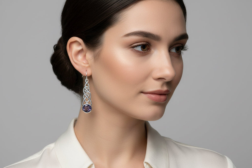 Lianna Celtic Amethyst Earrings