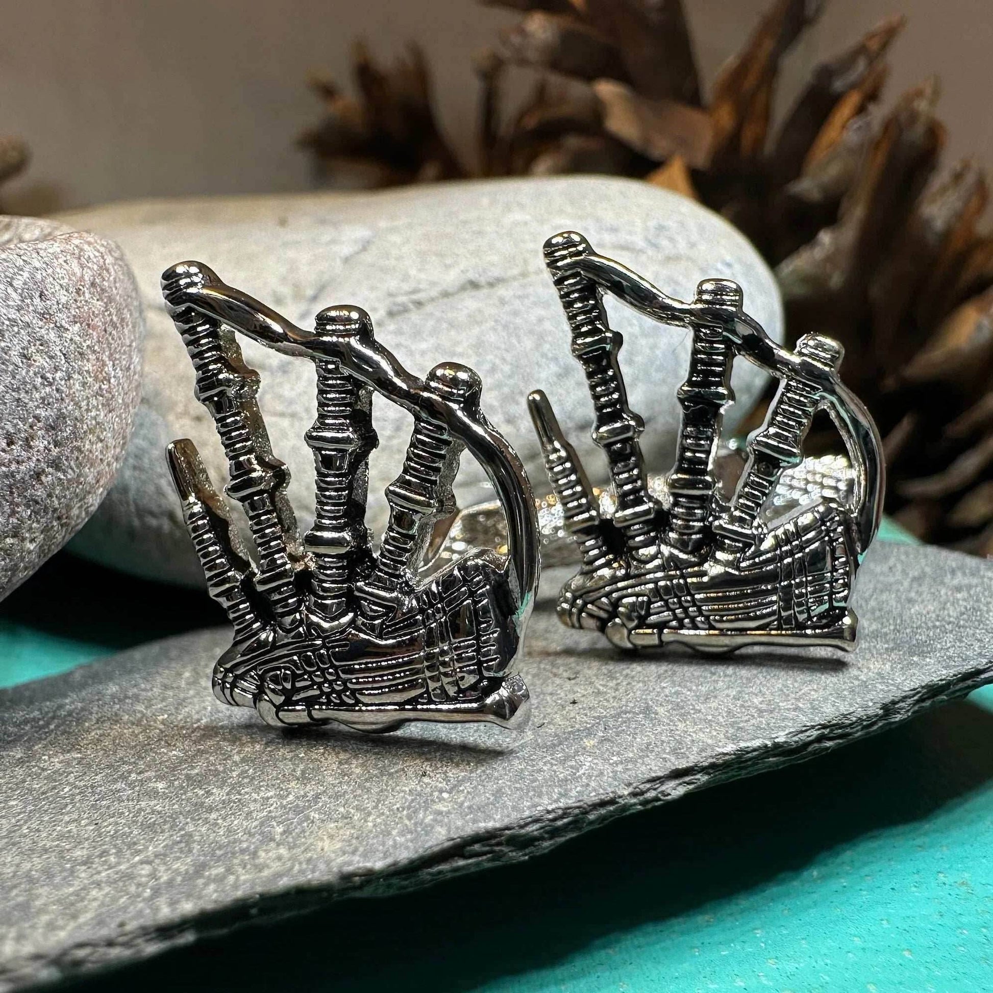 Highlander Bagpipes Cuff Links - 