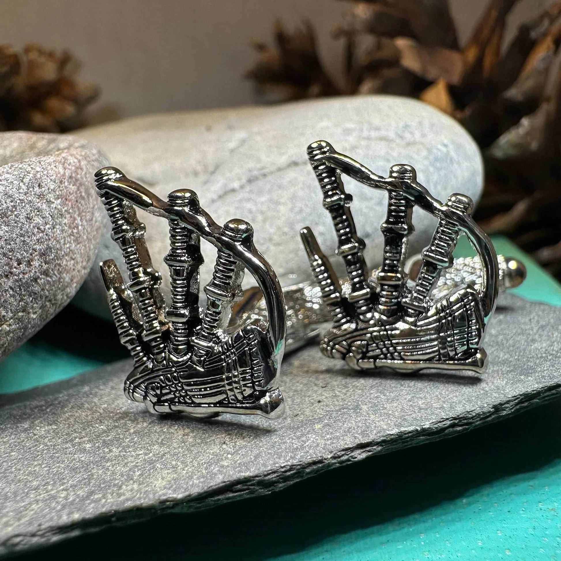 Highlander Bagpipes Cuff Links - 