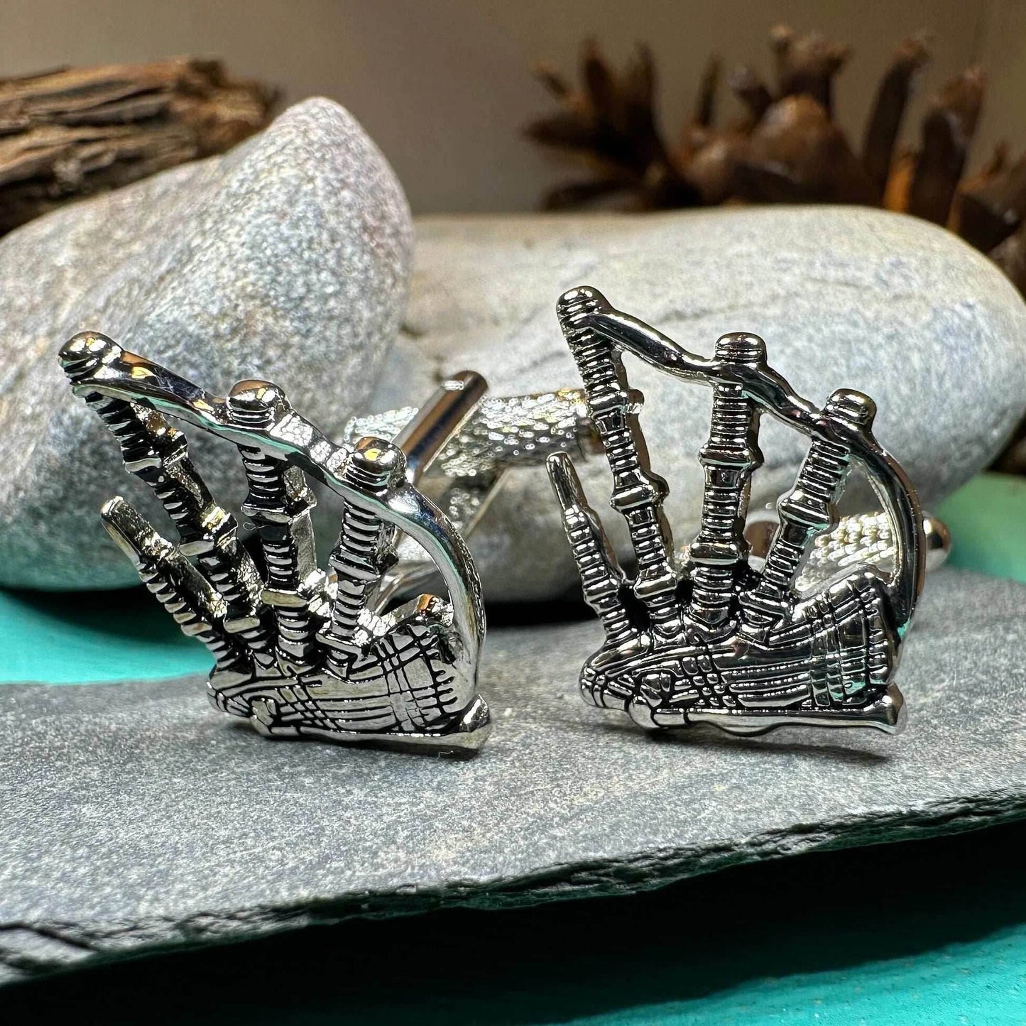 Highlander Bagpipes Cuff Links - 