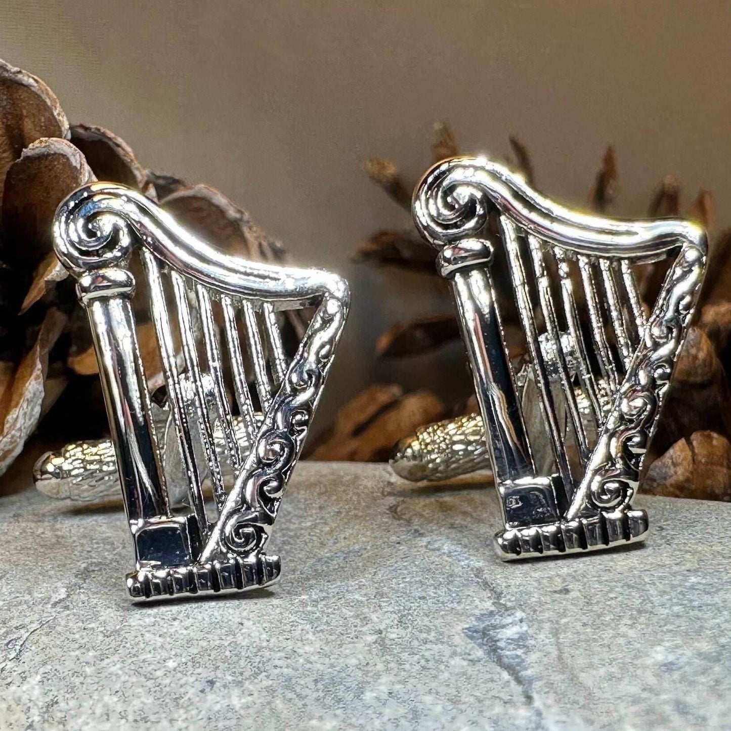Irish Harp Cuff Links - 