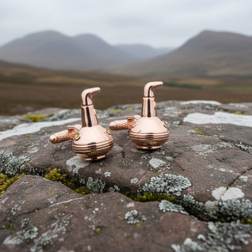 Whiskey Copper Still Cuff Links