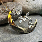 Moon & Flying Bats Necklace - 18
