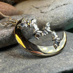 Moon & Flying Bats Necklace - 18
