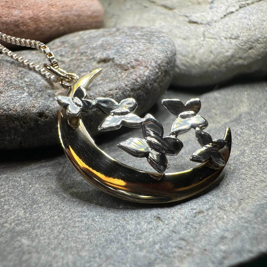 Butterfly Flight Over the Moon Necklace - 18
