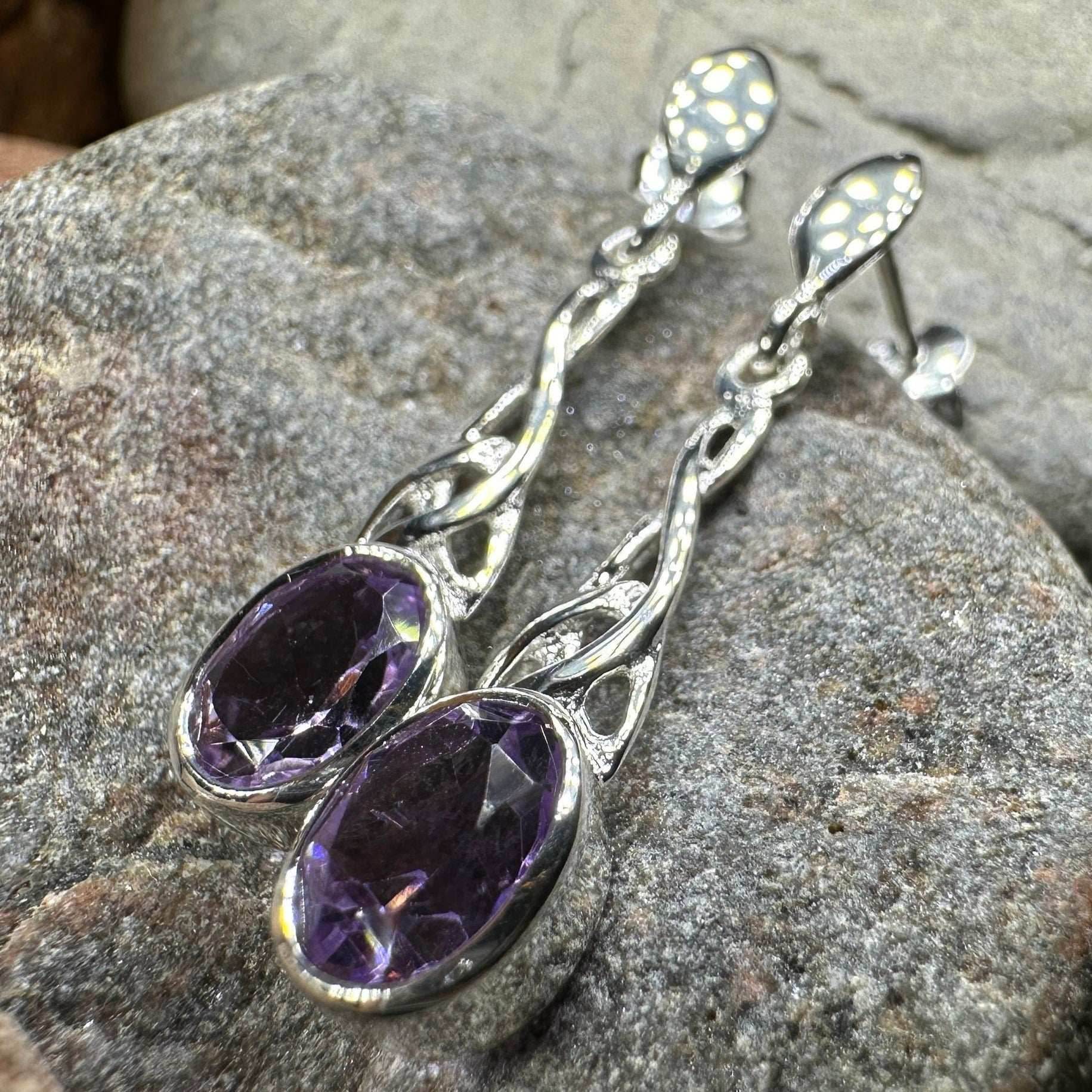 Zara Celtic Knot Earrings - Amethyst
