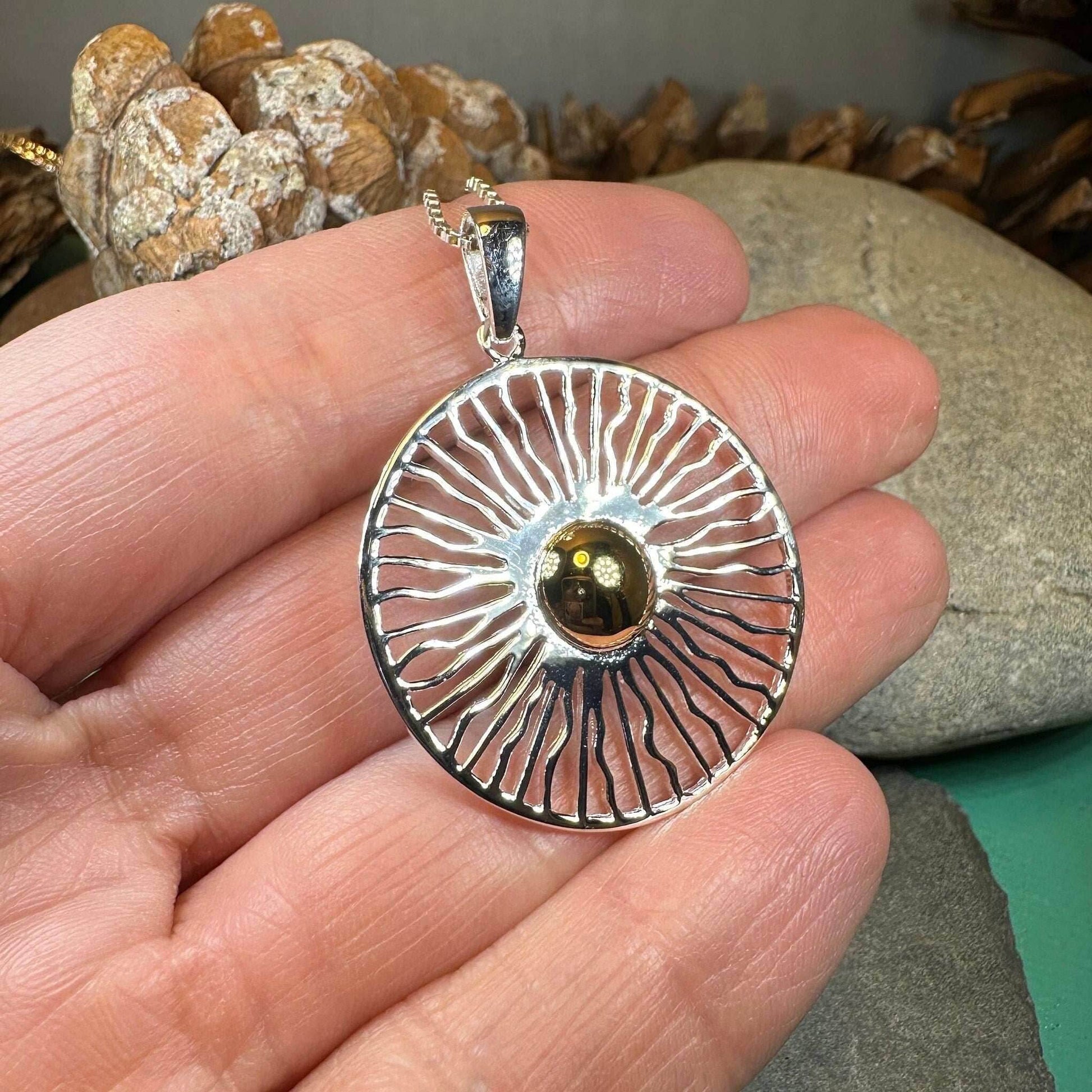 Modern Sun Necklace - 18