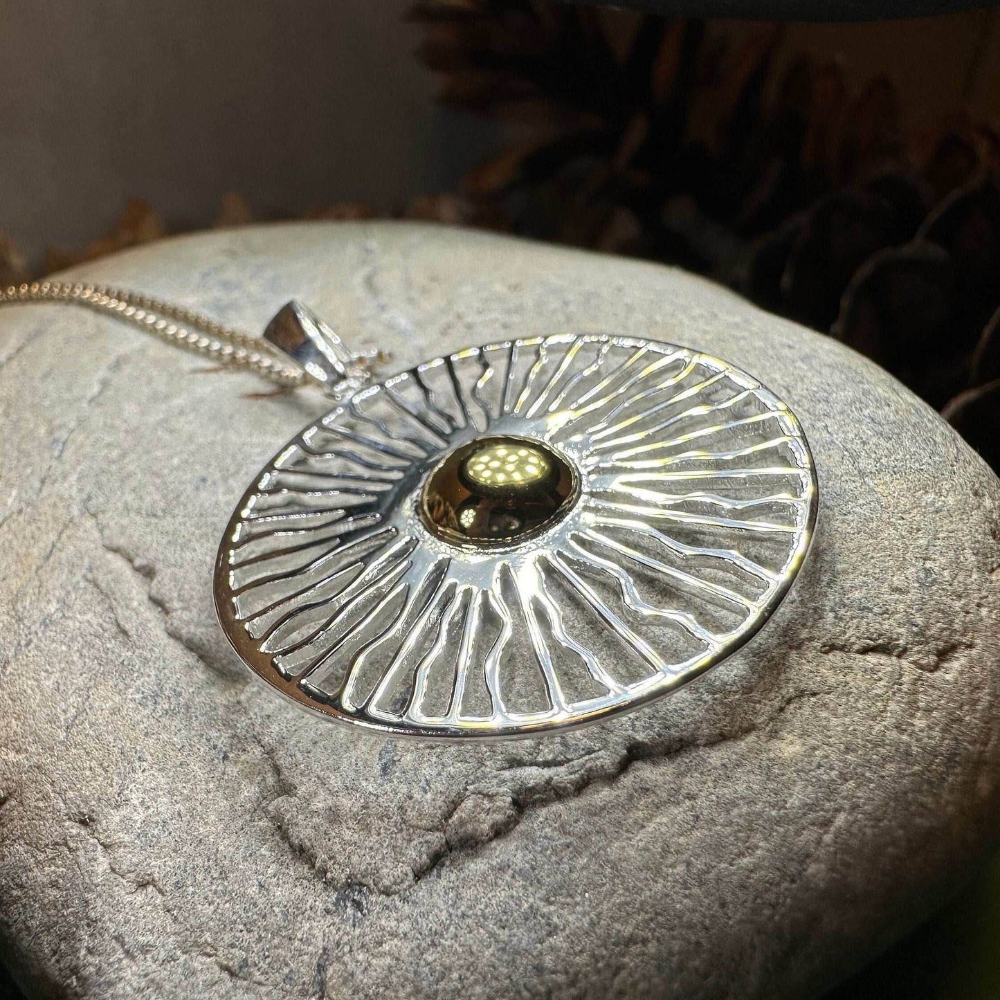Modern Sun Necklace - 18