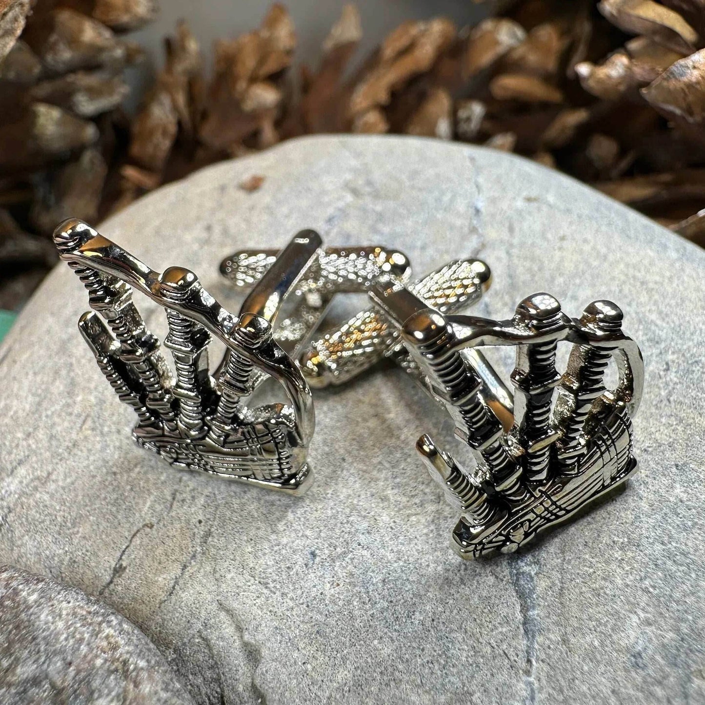 Highlander Bagpipes Cuff Links - 
