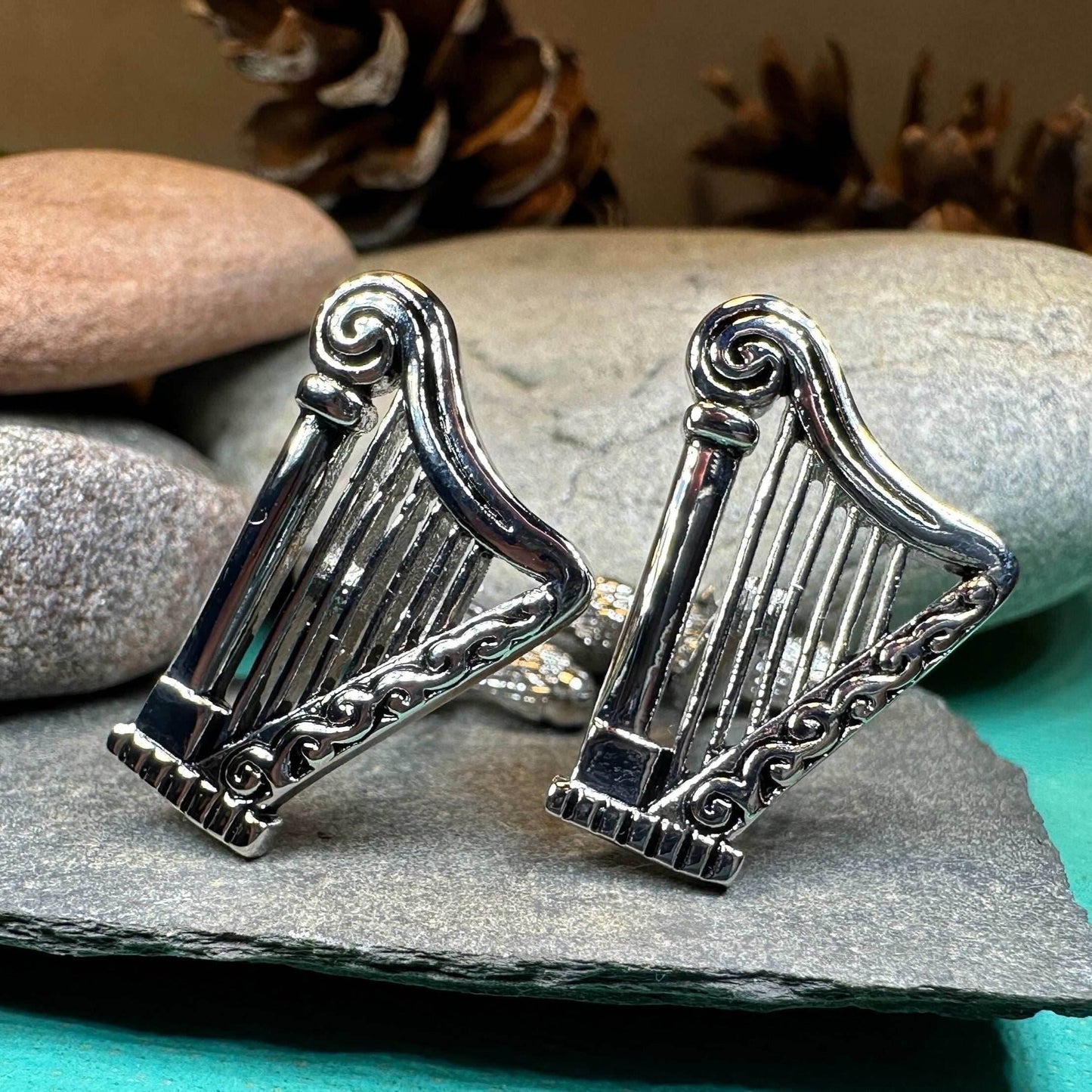 Irish Harp Cuff Links - 