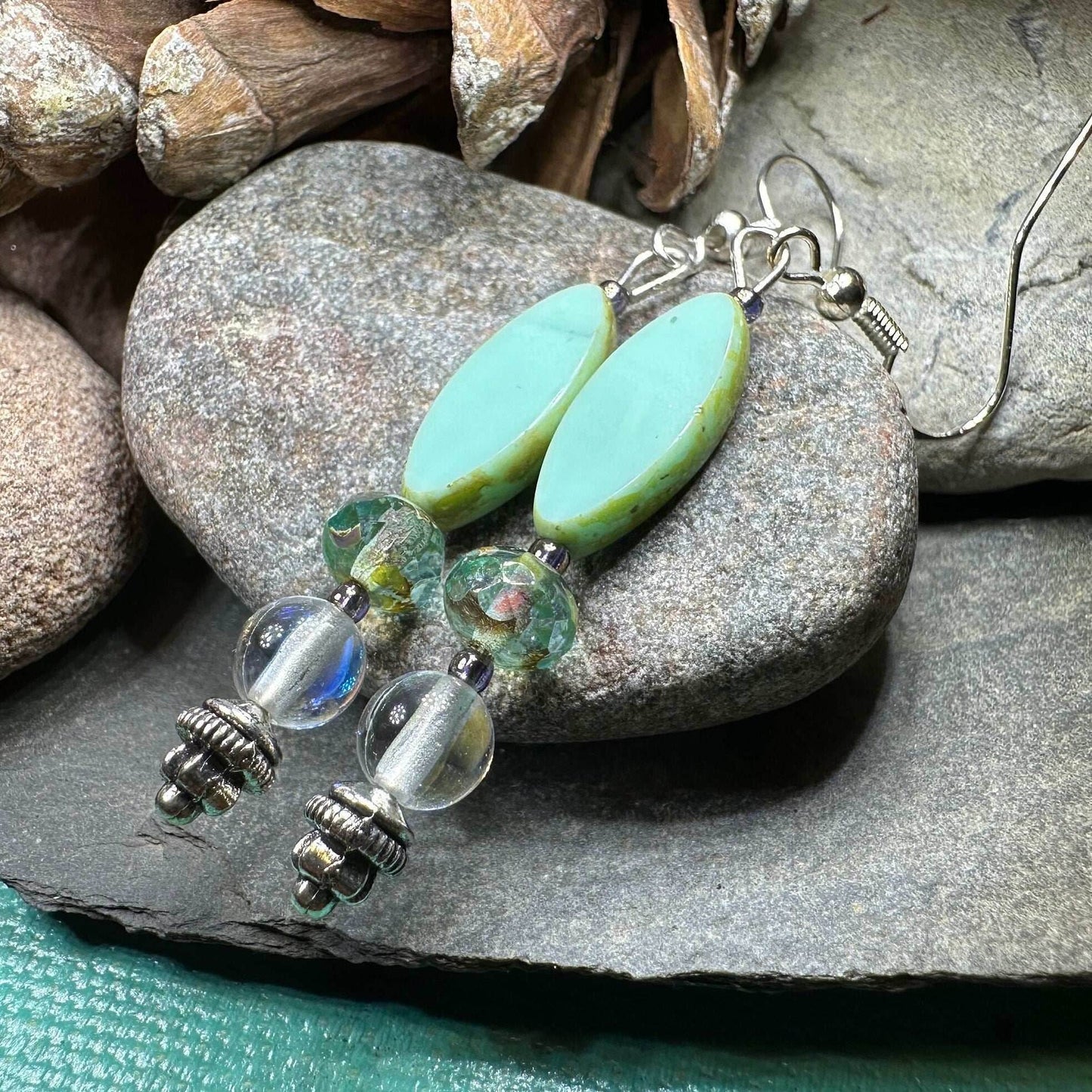 Fairy Pools Earrings - Aqua Green