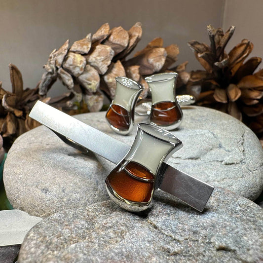 Scotch Whisky Cuff Links & Tie Clip Set - 