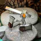 Scotch Whisky Cuff Links & Tie Clip Set - 