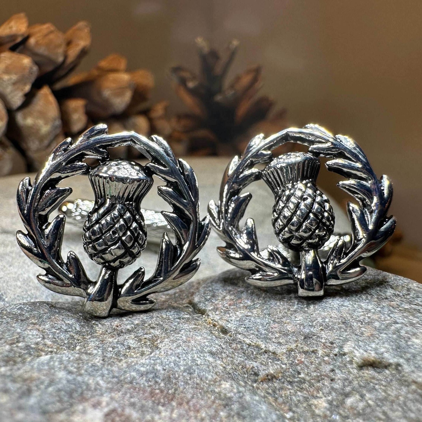 Thistle Wreath Cuff Links - 