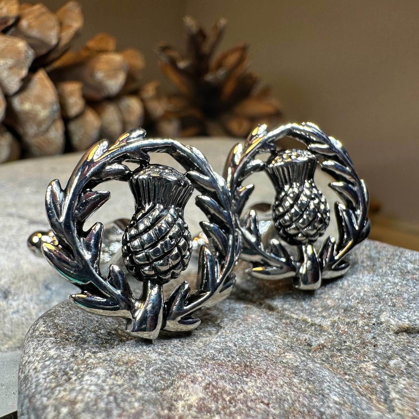 Thistle Wreath Cuff Links - 