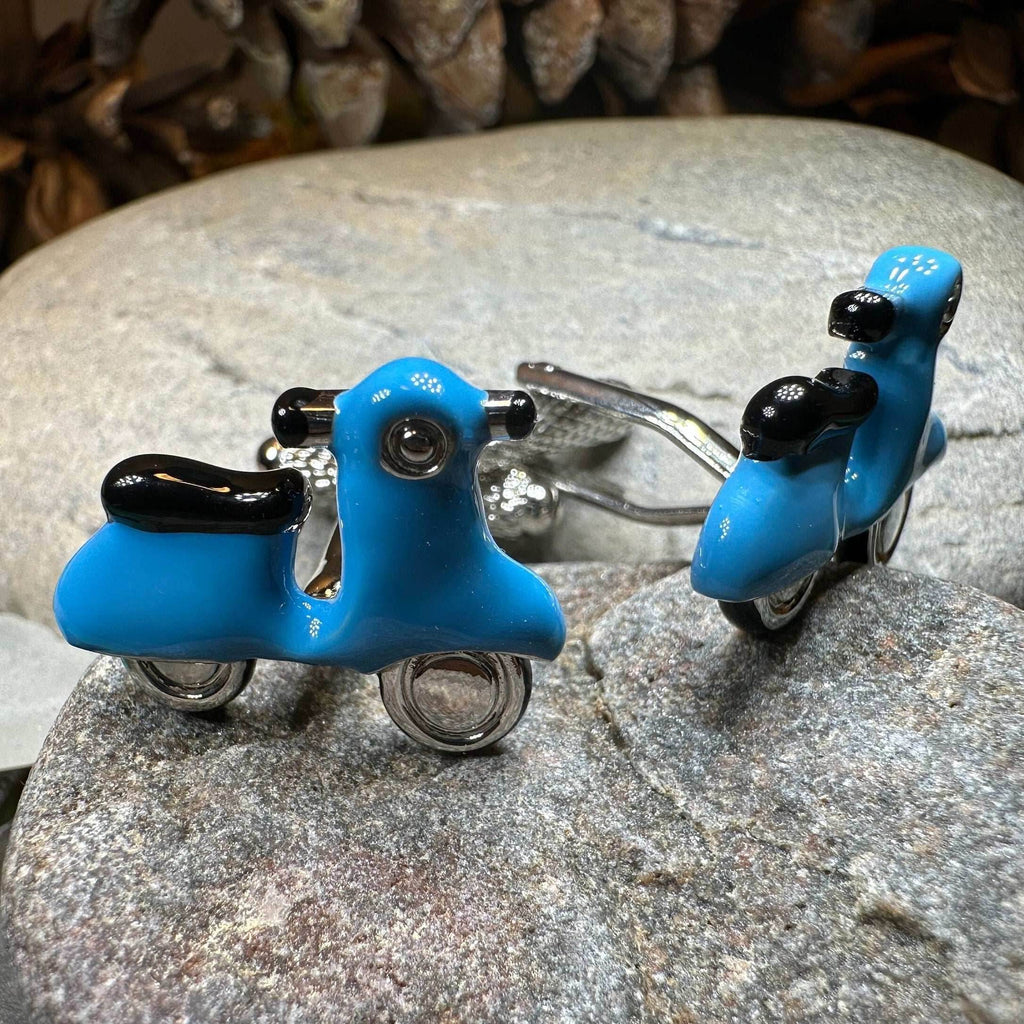 Blue Vespa Cuff Links - 