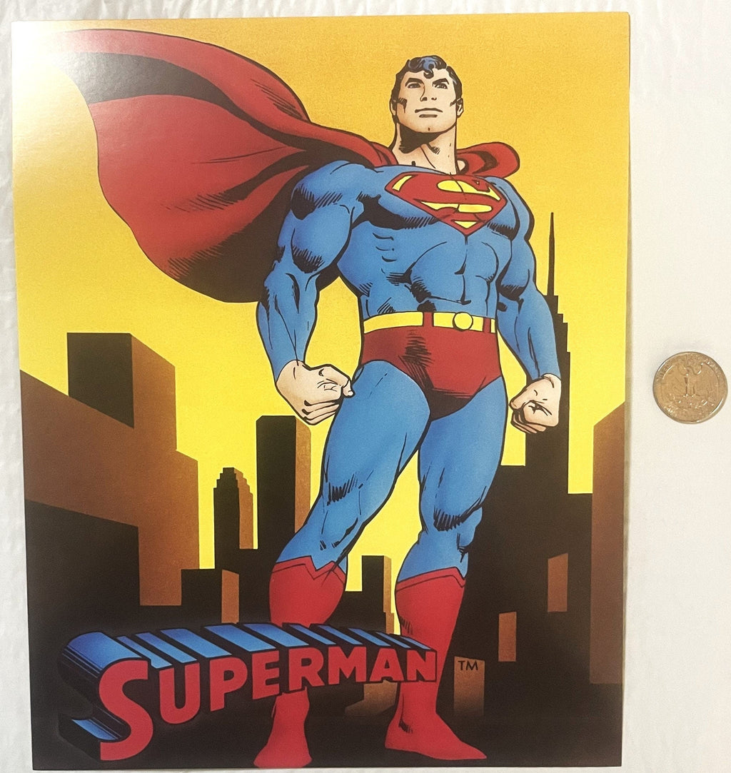 Vintage Large Superman DC Comics Collectible Card Print 1989