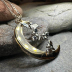 Moon & Flying Bats Necklace - 18