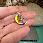 Moon & Flying Bats Necklace - 18