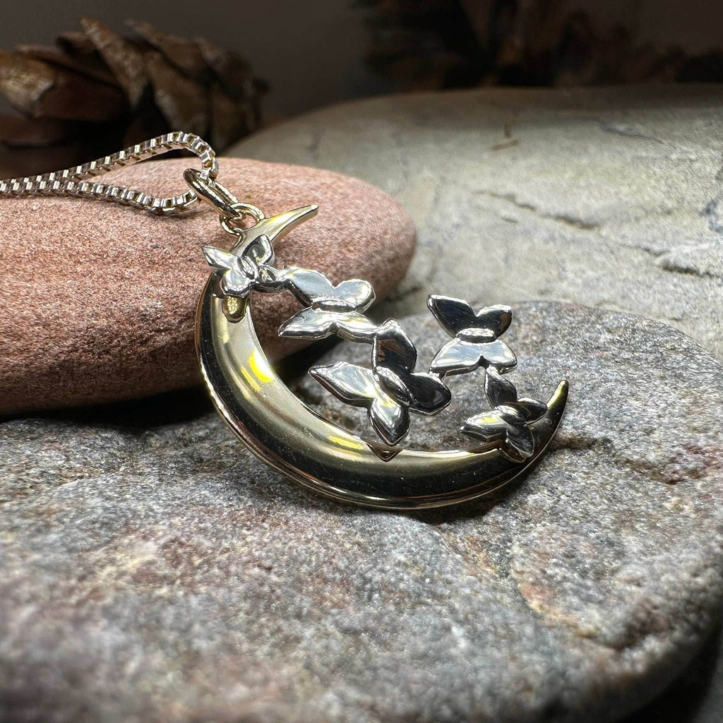 Butterfly Flight Over the Moon Necklace - 18