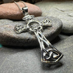Trinity Knot Claddagh Cross Necklace - 18