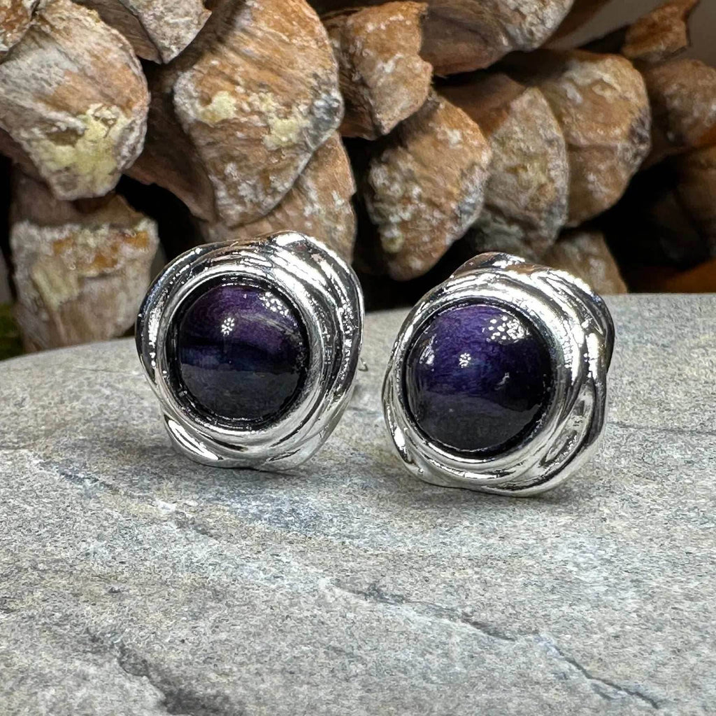 Celtic Heathergems Post Earrings - Purple
