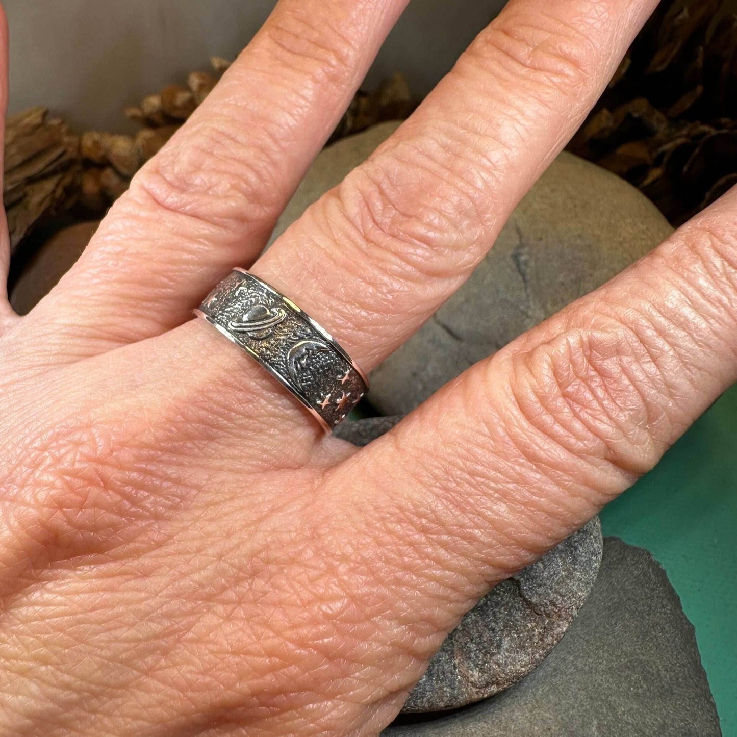 Cosmos Crescent Moon Ring - 5