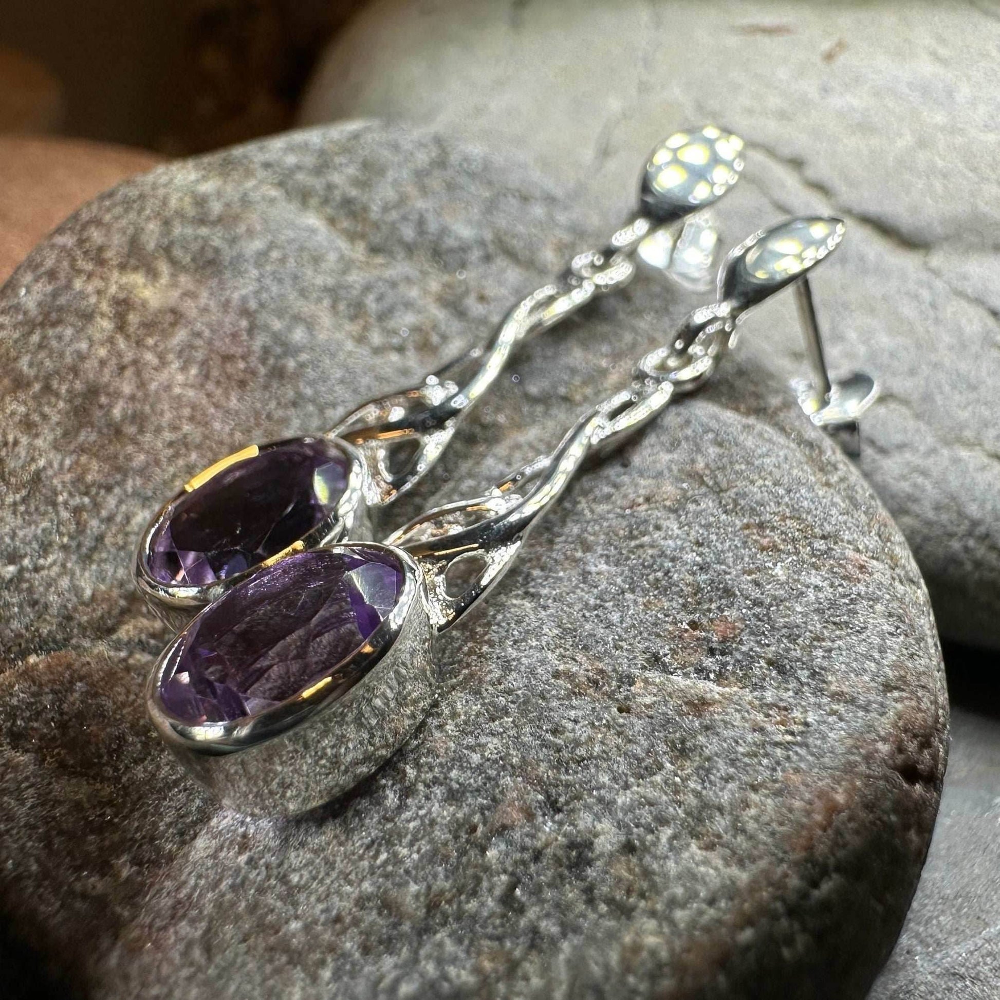 Zara Celtic Knot Earrings - Amethyst