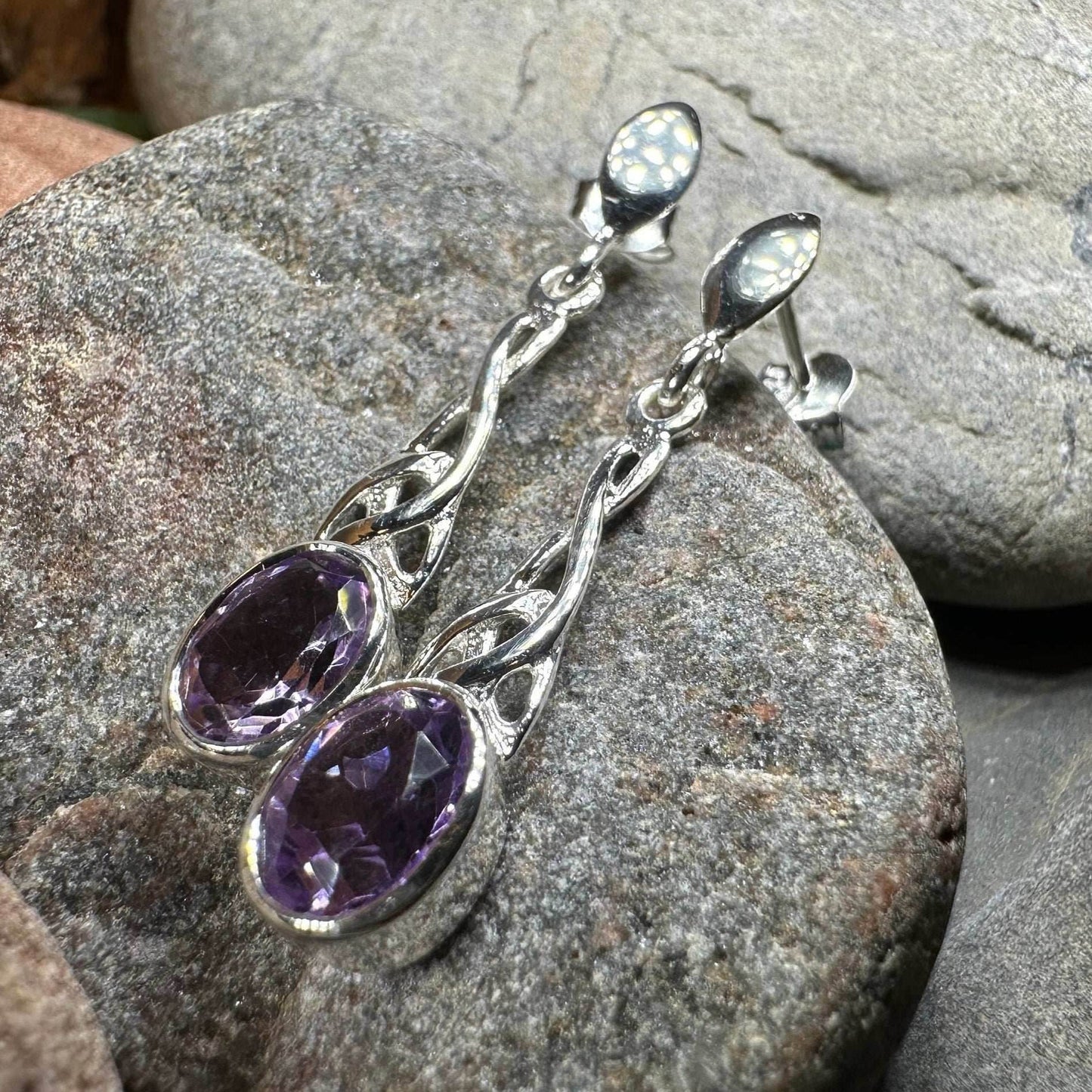 Zara Celtic Knot Earrings - Amethyst