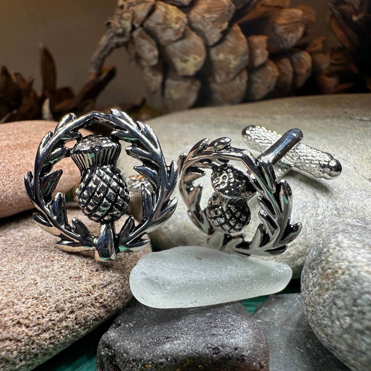 Thistle Wreath Cuff Links - 