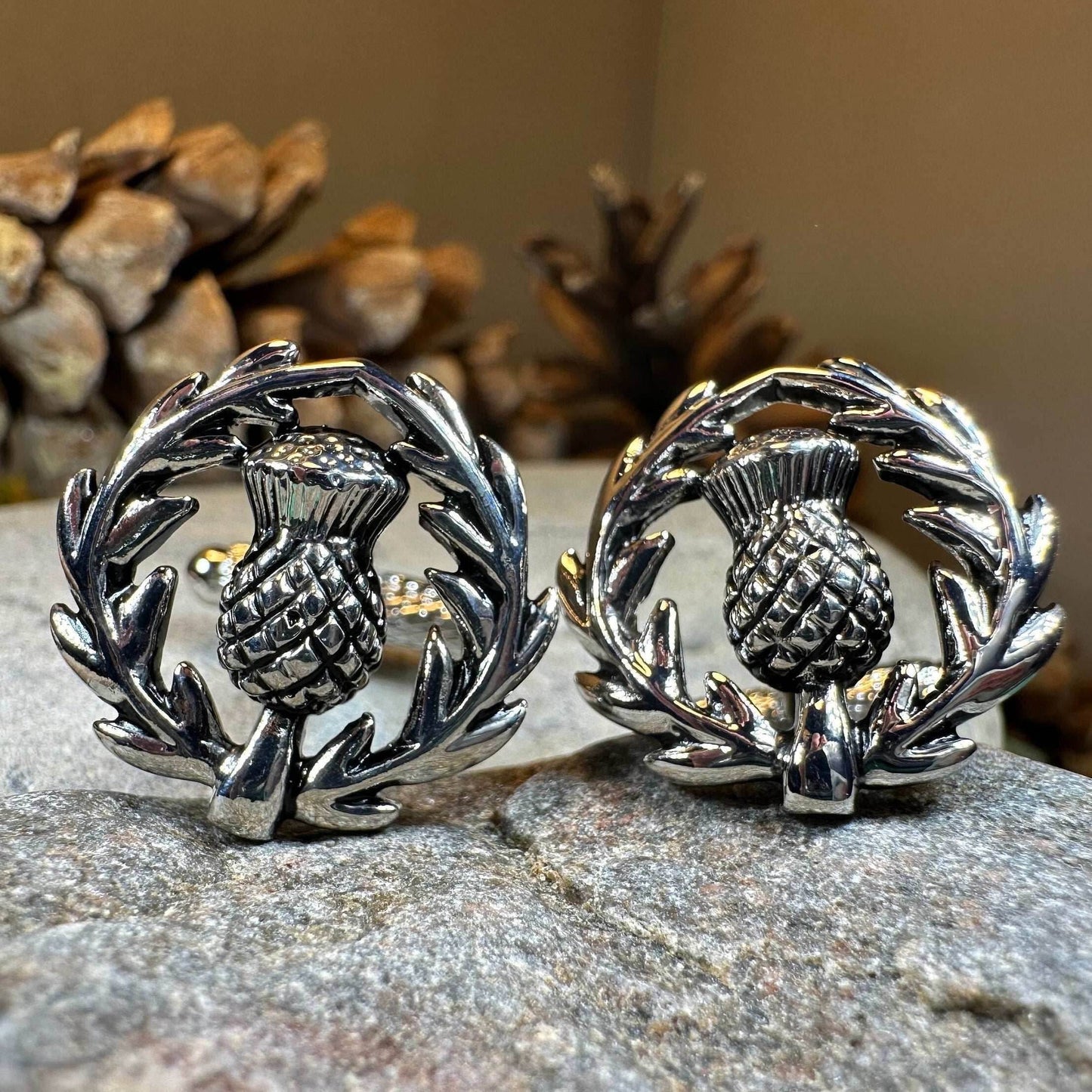 Thistle Wreath Cuff Links - 