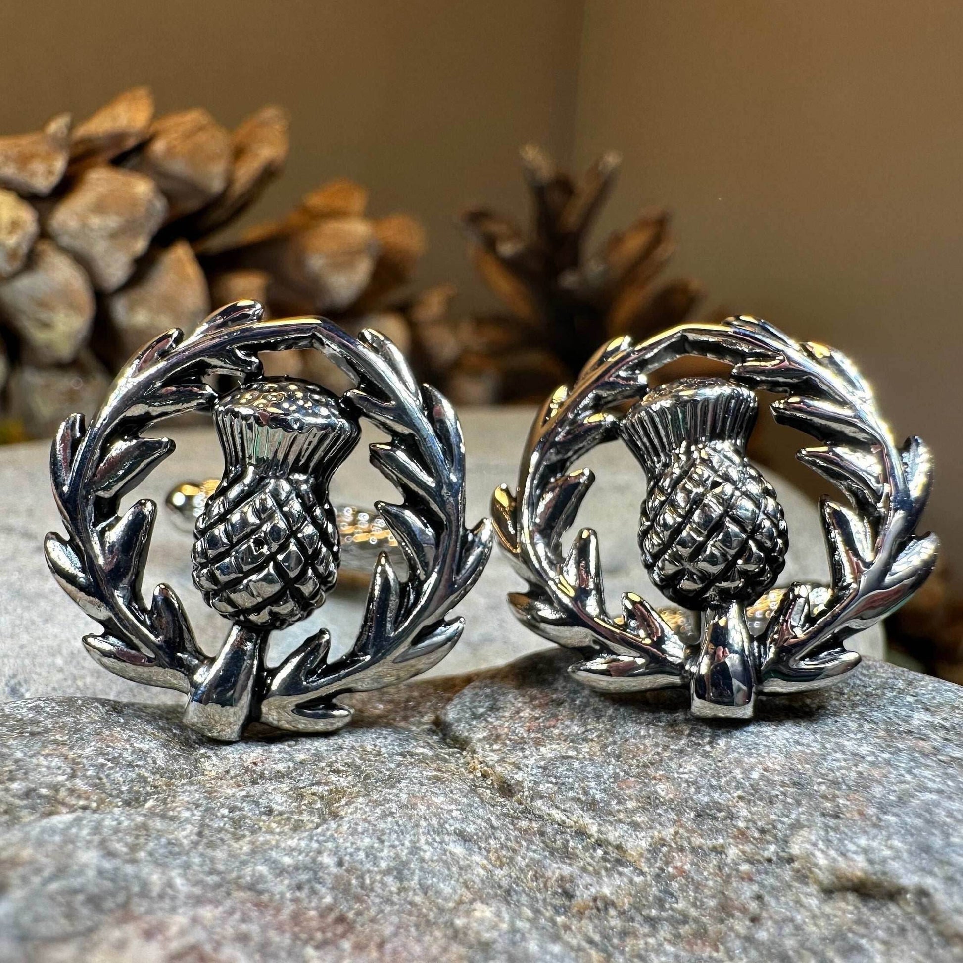 Thistle Wreath Cuff Links - 