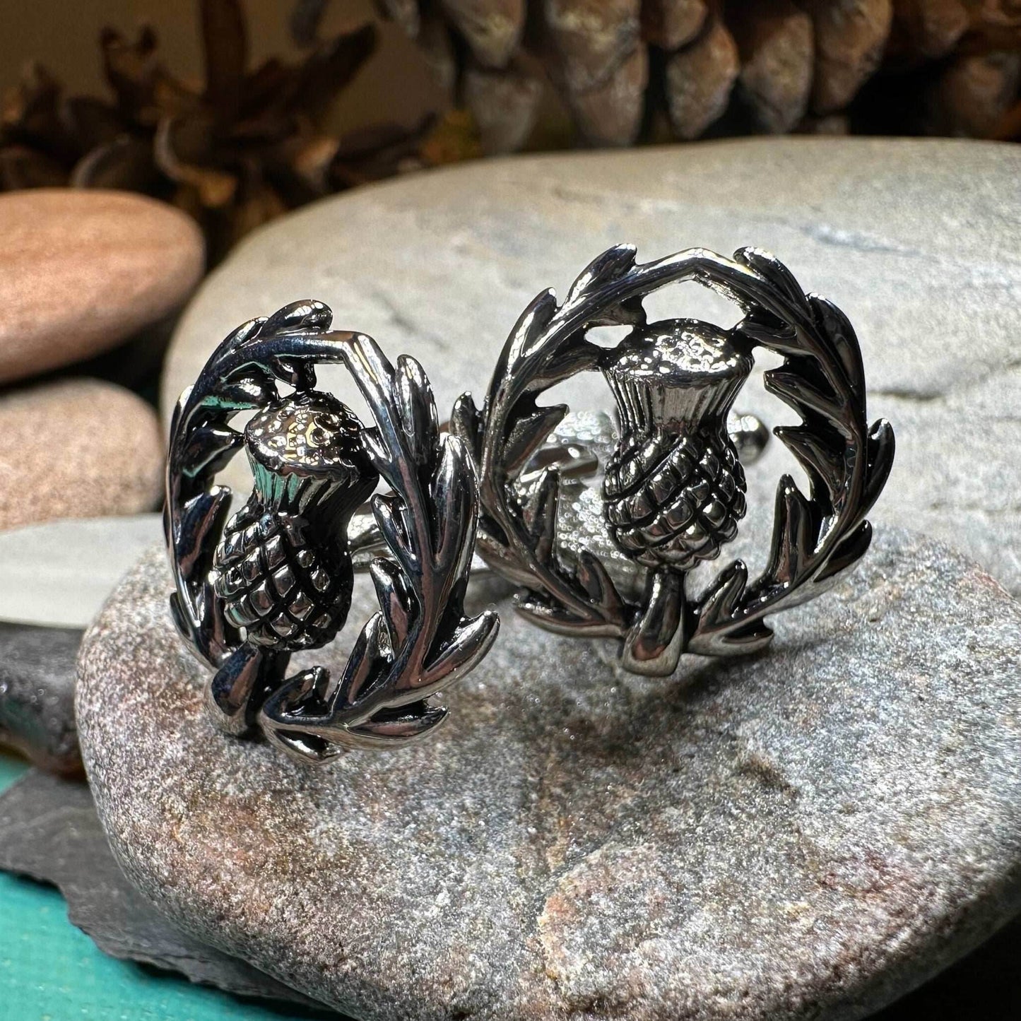Thistle Wreath Cuff Links - 